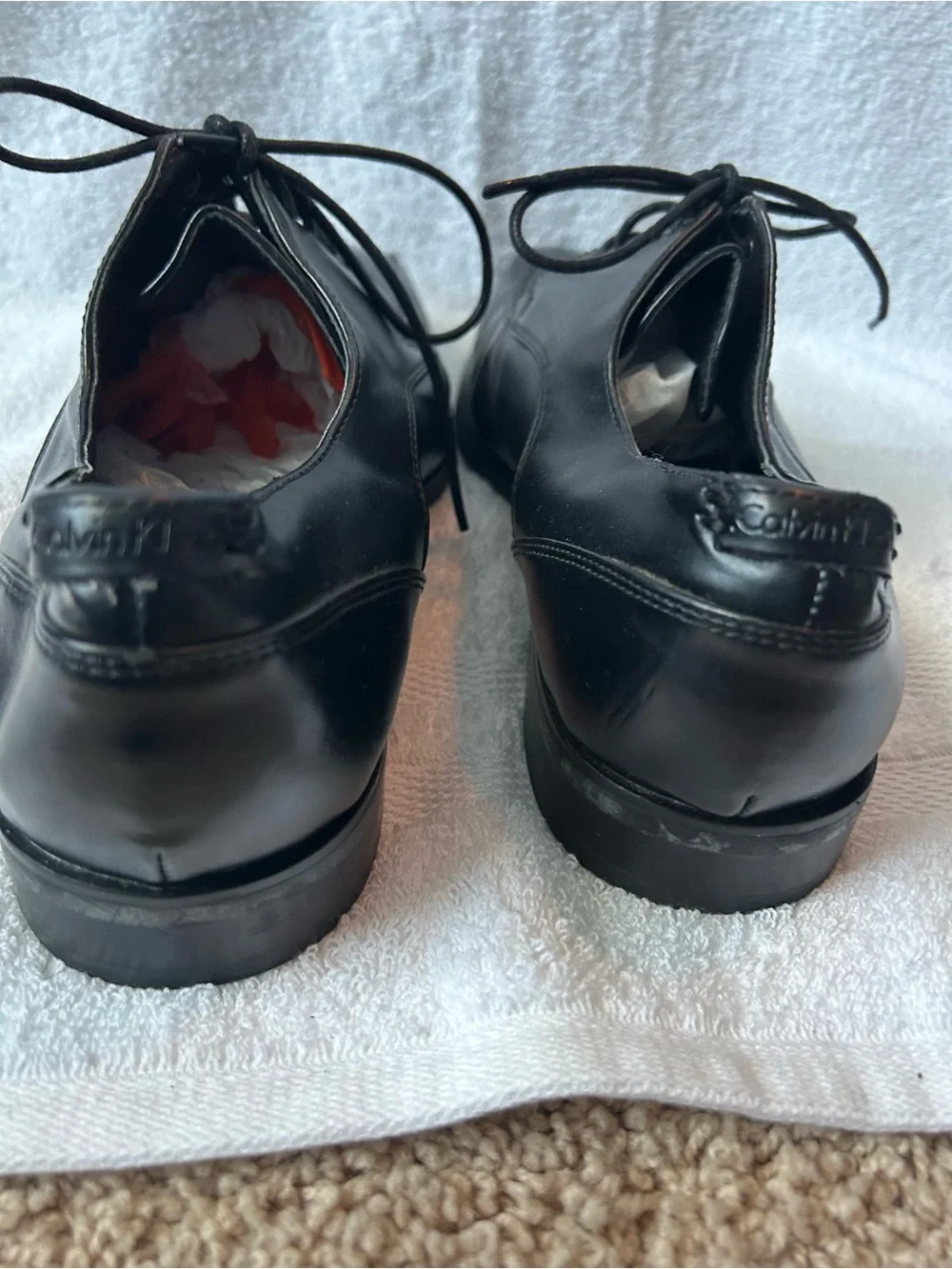 Calvin Klein Men's Black Leather Derby Dress Shoes